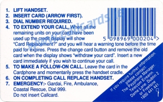 Rose of Tralee 1993 Callcard (back) Rose of Tralee 1993 Callcard (back)