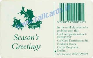 Christmas 1994 Callcard (back) Christmas 1994 Callcard (back)