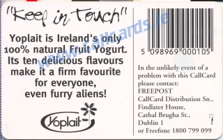 Yoplait Yougart (Zig & Zag) Callcard (back) Yoplait Yougart (Zig & Zag) Callcard (back)