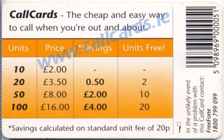 Tourism Callcard (back) Tourism Callcard (back)