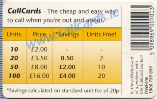 Economy Callcard (back) Economy Callcard (back)