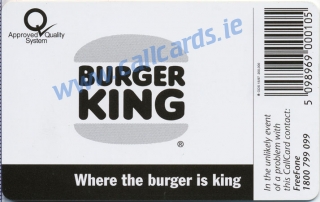Burger King Callcard (back) Burger King Callcard (back)
