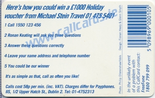 Boyzone Callcard (back) Boyzone Callcard (back)