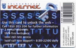 Telecom Internet Callcard (back) Telecom Internet Callcard (back)