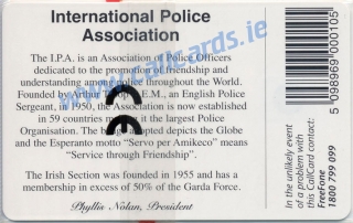 International Police Association Callcard (back) International Police Association Callcard (back)