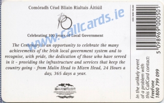 Local Government Callcard (front) Local Government Callcard (back)