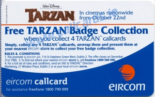 Disney's Tarzan Leaping Callcard (back) Disney's Tarzan Leaping Callcard (back)