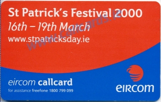 St. Patrick's Day Festival 2000 Callcard (back) St. Patrick's Day Festival 2000 Callcard (back)