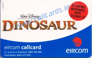 Disney's Dinosaur Callcard (back) Disney's Dinosaur Callcard (back)