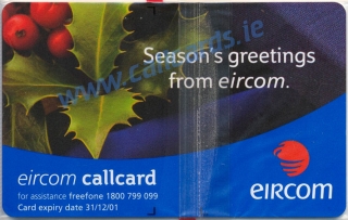 Christmas 2000 Callcard (back) Christmas 2000 Callcard (back)