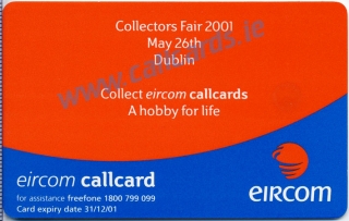 Callcard Collectors Fair 2001 Callcard (back) Callcard Collectors Fair 2001 Callcard (back)
